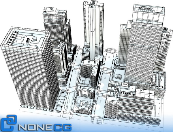 3d model new york broadway 7th - NYC Broadway - 7th Avenue Set 2... by NONECG